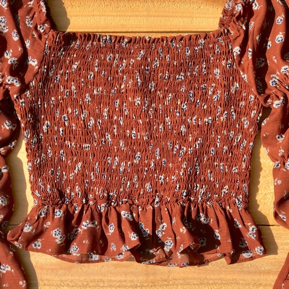 Floral Smock Peasant Blouse - Picture 5 of 8